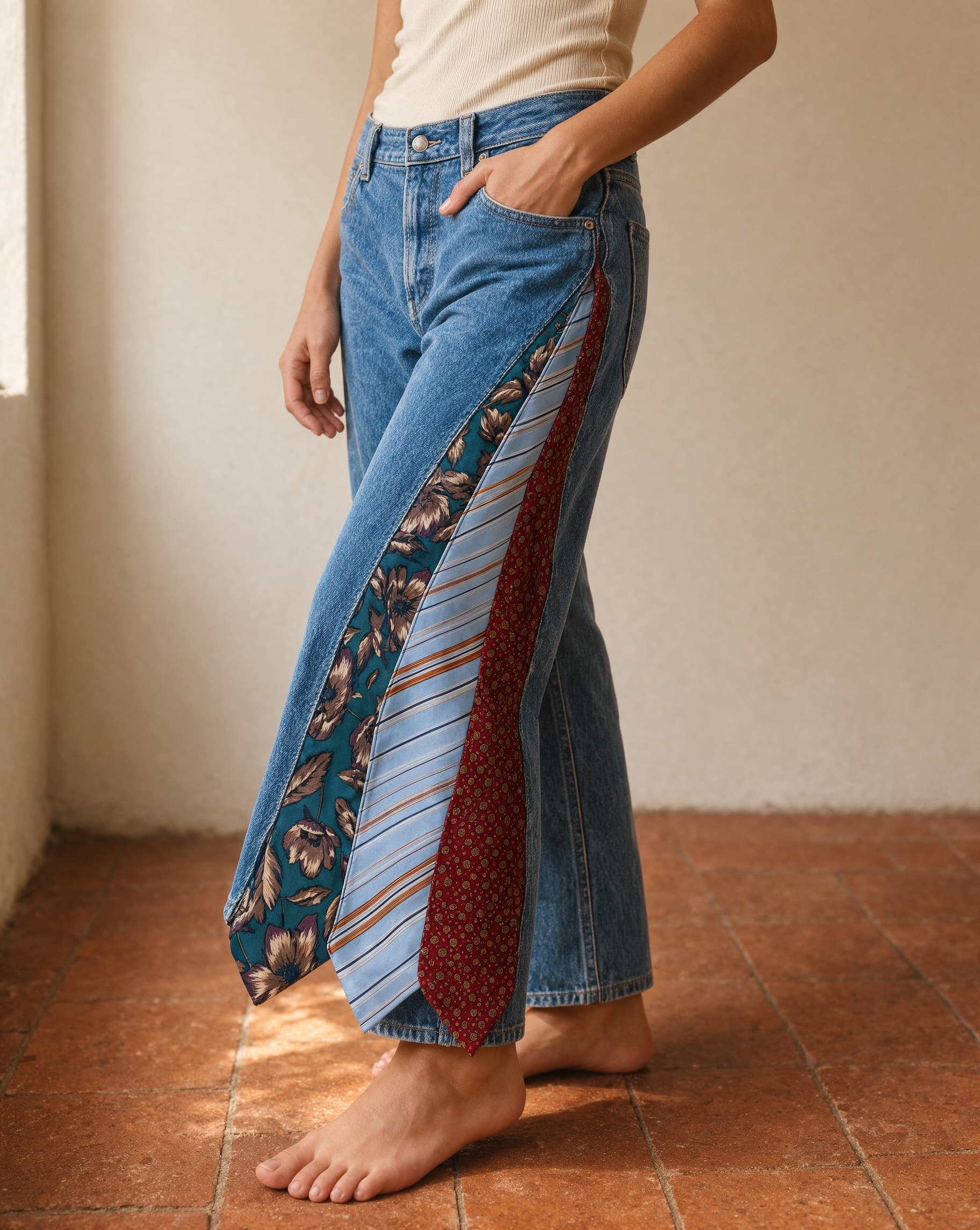 Tie Panel Jeans, Detail